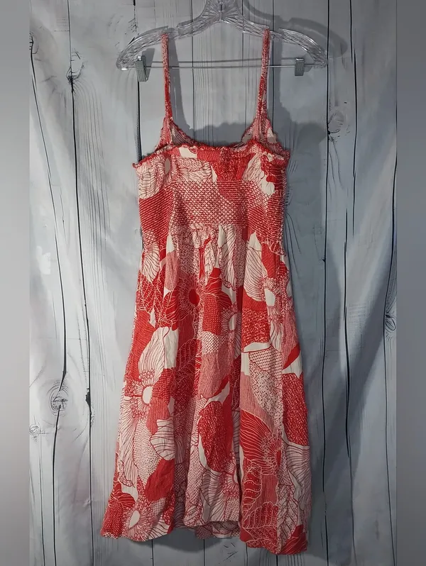 Viola Floral 100% Cotton Smocked Vacation Resortwear Spaghetti Strap Sundress - Image 2