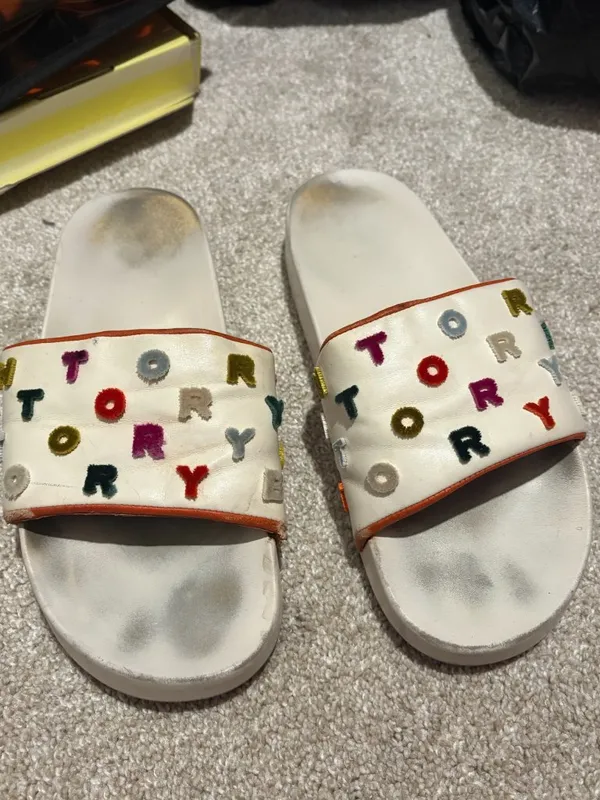 Tory Burch Embroidered Slide Sandals size 9 - Image 4