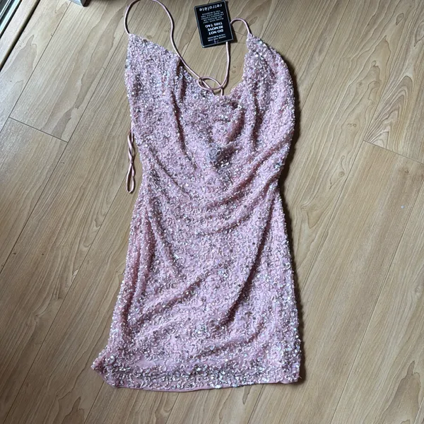 Retrofete MICH SEQUIN DRESS Pink Size XS - Image 2