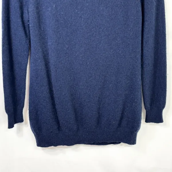 Ann Taylor Medium Cashmere Sweater Navy‎ Blue Scoop Neck Pullover Old Money 1670 - Image 7