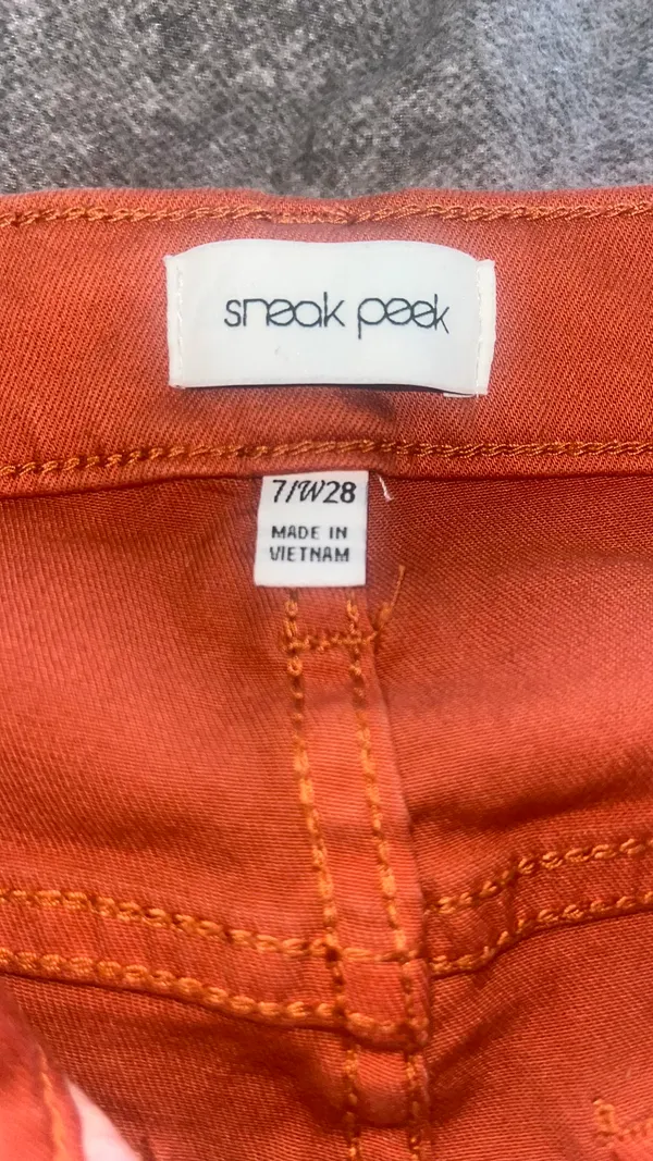 Sneak Peak Orange Flare Jeans - Image 2