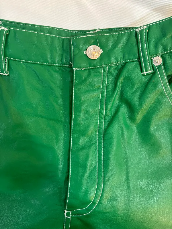 Free People Green Leather Pants - Image 4