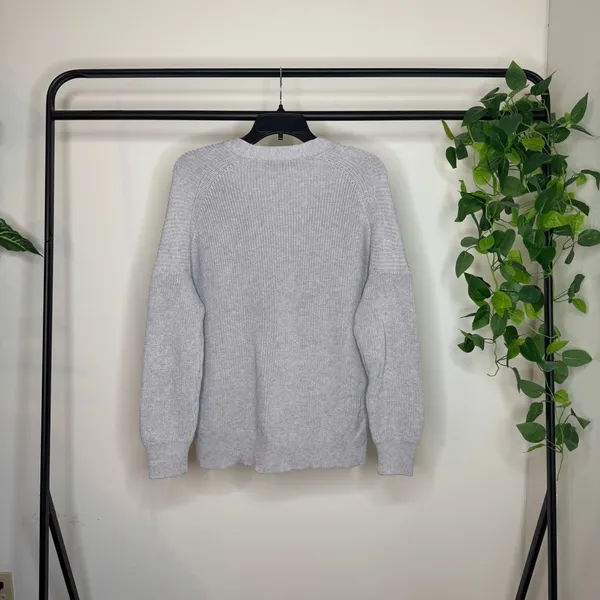 J. Crew V-neck Cotton Cashmere Blend Cardigan Sweater Heather Dove Medium BS950 - Image 4