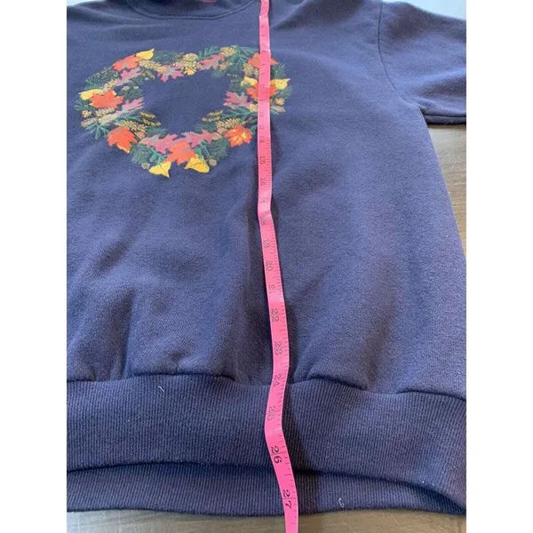 Lee Vtg Sweatshirt Women Medium Fall Autumn Leaves Heart‎ Wreath Grandmacore Granny - Image 11