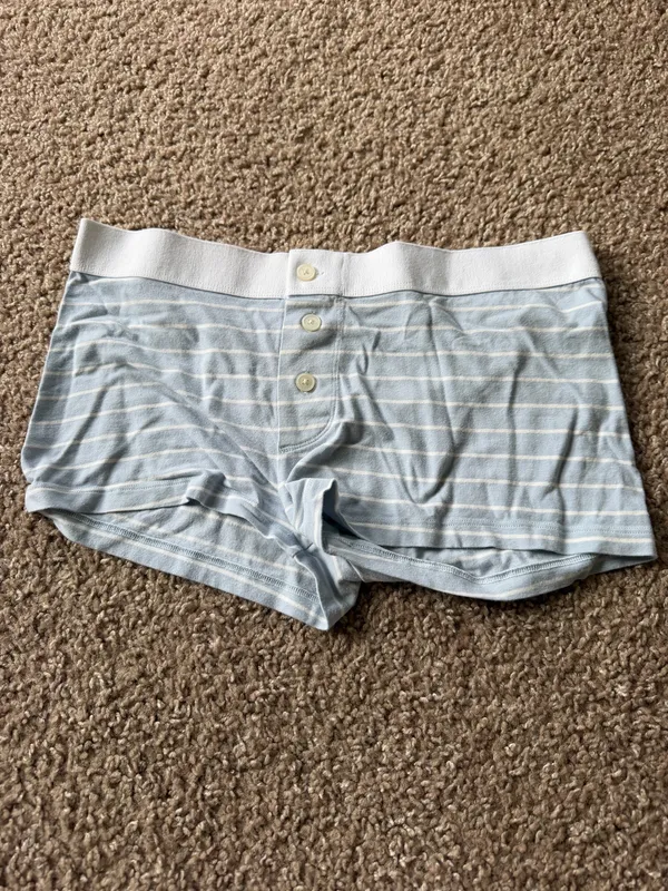 Brandy Melville Blue Striped Boyshort Underwear - Image 2