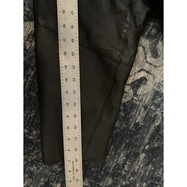 Women's Black Leather Trench Coat Size Medium Vintage Grunge Goth Matrix 90's - Image 7