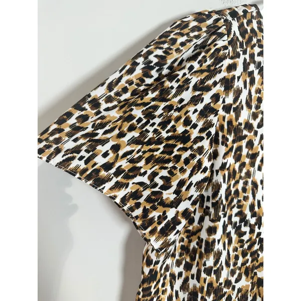 Banana Republic Leopard Print Tie Back Flutter Sleeve Blouse XS New‎ With Tags - Image 3