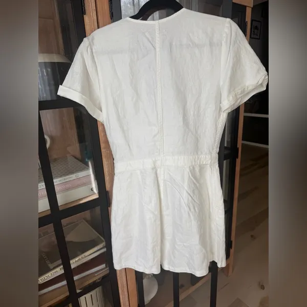 & other stories linen romper wrap tie front short sleeve playsuit pockets - Image 6