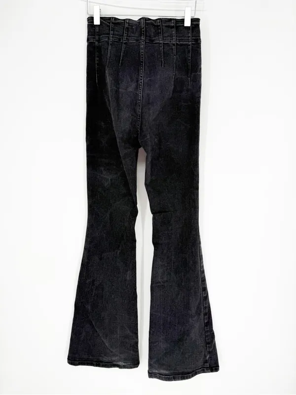 Free People Jayden‎ High Waist Flare Jeans Women's 27 Onyx Boho - Image 3