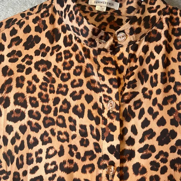 Summersalt The Short Effortless Shirt‎ Dress Cover-Up Leopard Print Size Small - Image 2