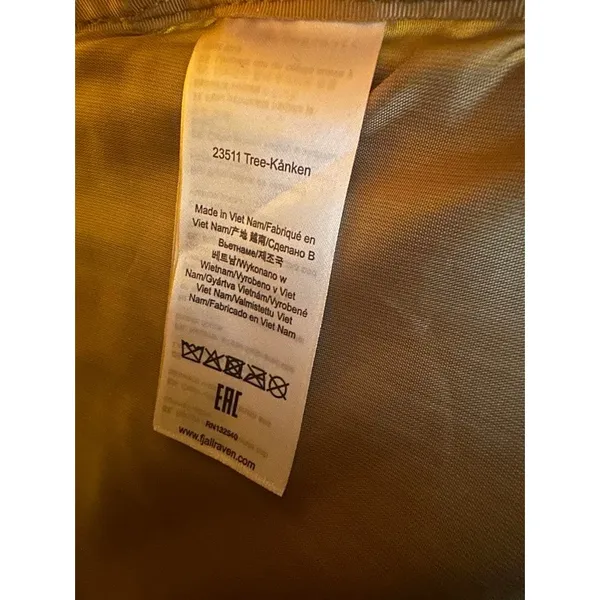 Fjallraven Tree-Kanken Backpack Bag Unisex Yellow Sustainable Eco-Friendly Bag - Image 6