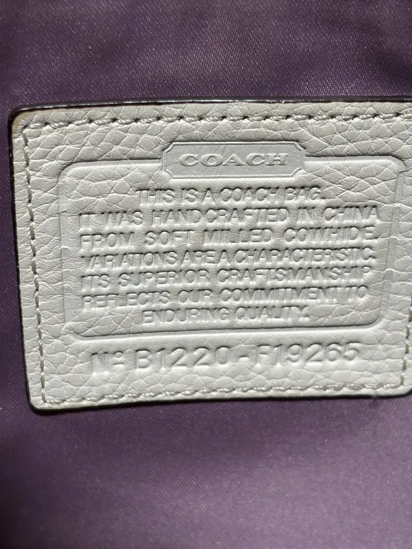 Coach Penelope Pebbled Leather Nude White Crossbody Purse - Image 10