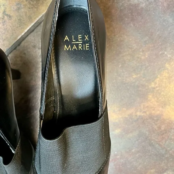 Alex Marie Black High Heel Pump Elastic Strap Size 8.5 M - Image 10