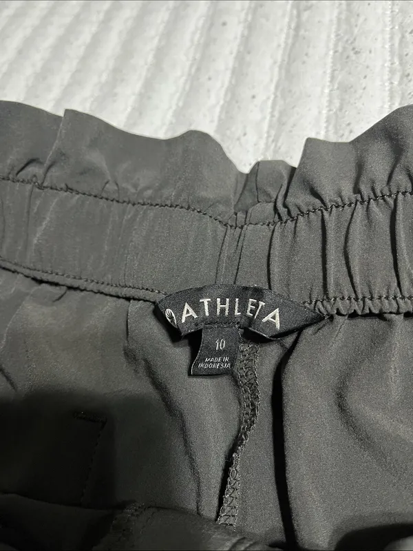 Athleta Black High-Waist Paperbag Belted Shorts - Image 2