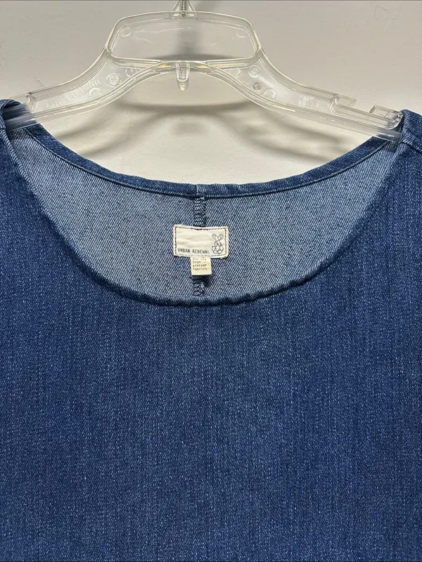 NWOT Urban Renewal Denim Short Sleeve Tunic Dress with Front Pockets SIZE S - Image 3