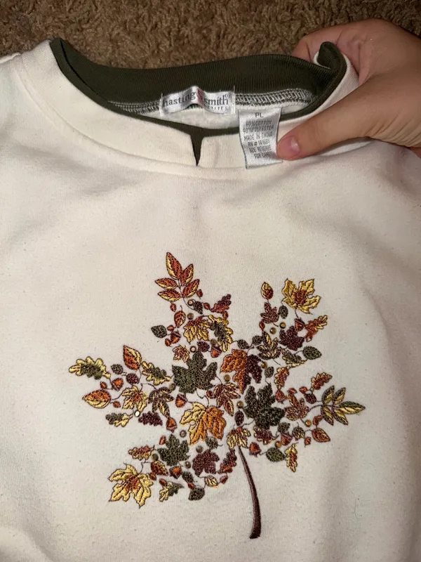 Hastings & Smith embroidered fall sweatshirt 🍂 White Size L - Image 2
