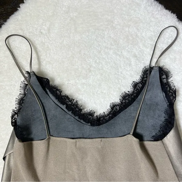 Zara Faux Leather Lace Trim Knit Back Cami - Image 11
