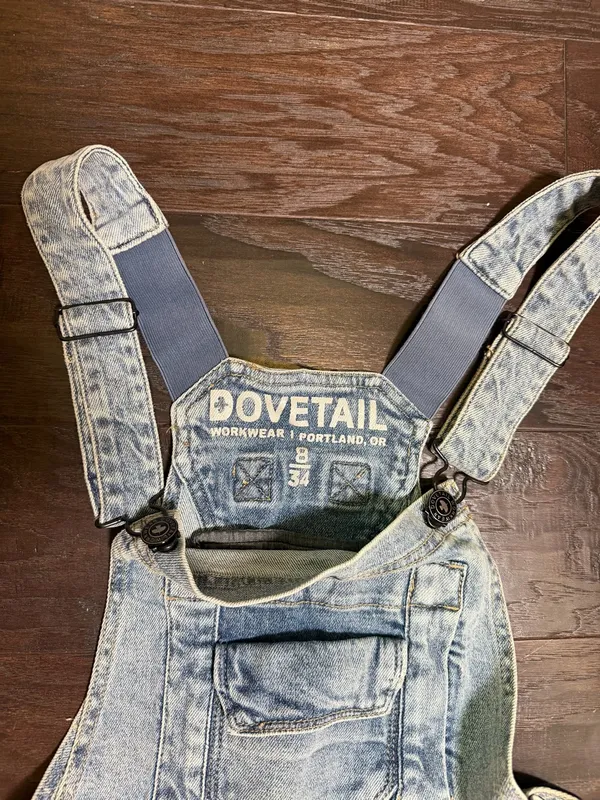 Dovetail Workwear Freshley Overalls 8x34 Vintage Denim Stretch Utility NWT - Image 5