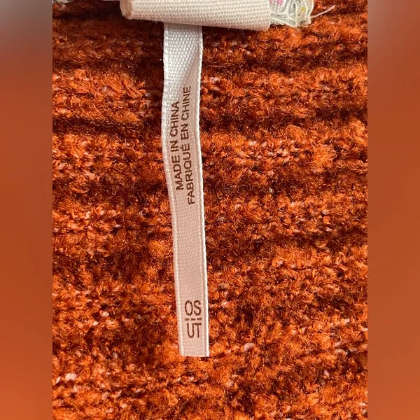 Free People Vibrant Orange Knit Accessory - Image 6