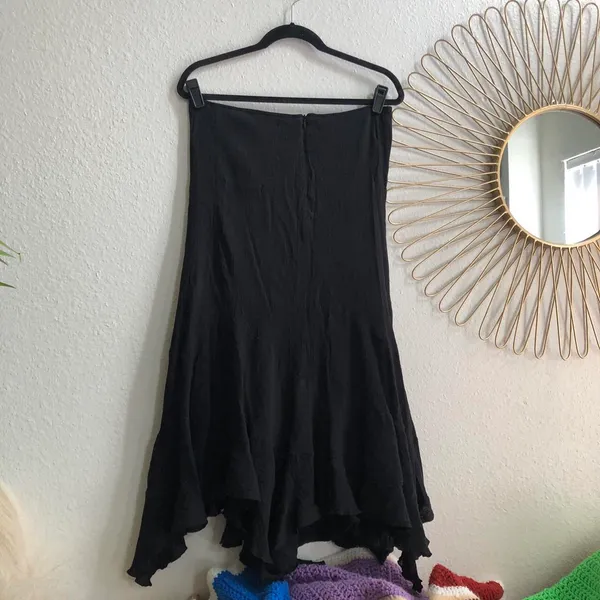 RARE Vintage Faded Glory Whimsygoth Gothic ruffle asymmetrical handkerchief hem maxi skirt Can be worn low or high rise Size 10/M (true to size)- measurements in pics #whimsigoth #steampunk #boho #cyber #western - Image 2