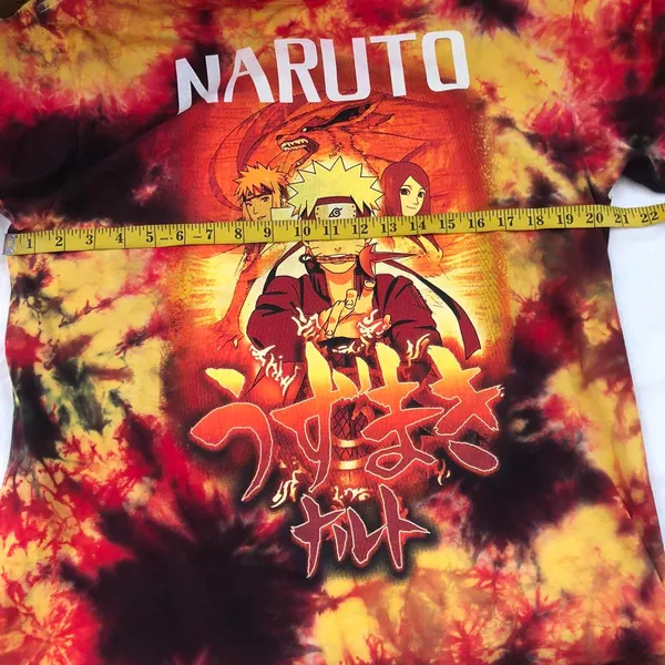 Authentic Naruto red orange yellow tie dye 100% cotton graphic t-shirt-L #grunge #streetwear Measurement in pics - Image 4