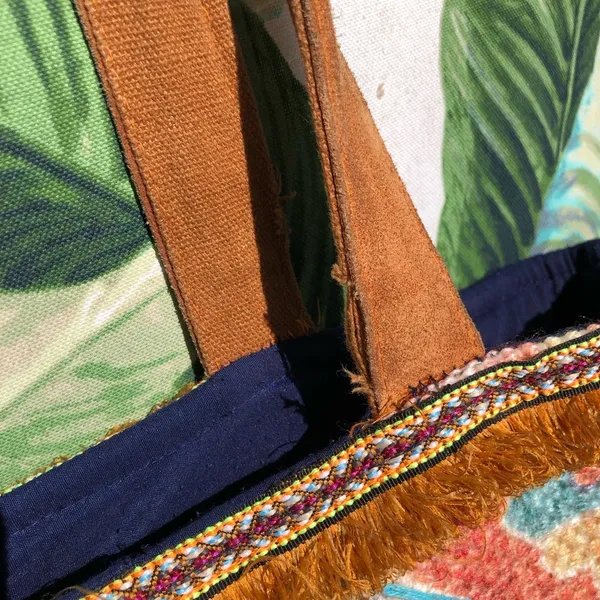 Large A & P Denim Carryall Tote - Image 12