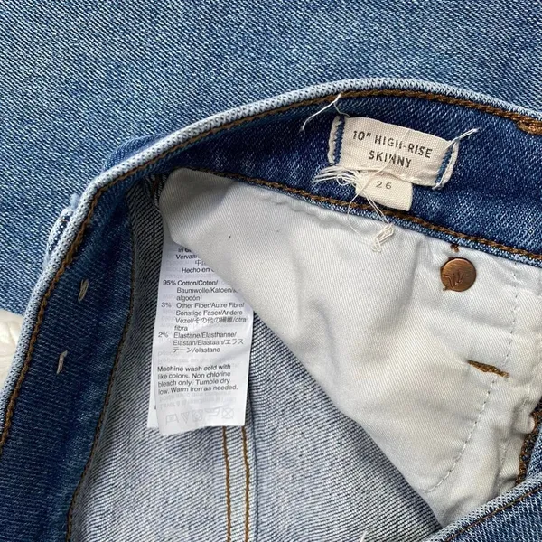 Madewell Medium Wash Denim High Rise Skinny Jeans Button Fly Casual Normcore - Image 2