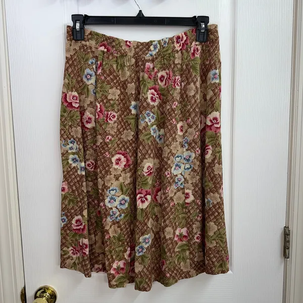 Vintage Sag Harbor pull on button down relaxed midi cottagecore 90s skirt petite - Image 3