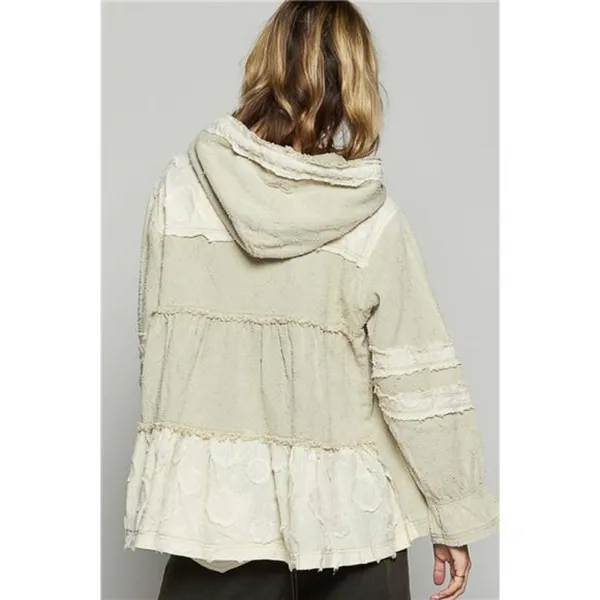 NWT POL Raw‎ Hem Color Block Hooded Jacket - Image 4
