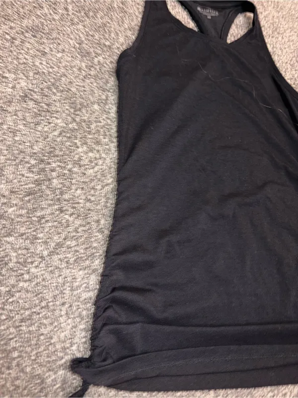 Athleta Black Racerback Ruched Tank XS - Image 6