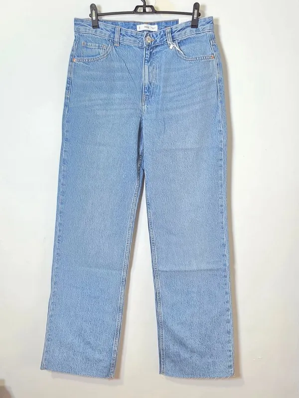 Mango Wideleg Mid-Rise Jeans - Medium Blue - Women's Size 8 - 47083267 - Image 2
