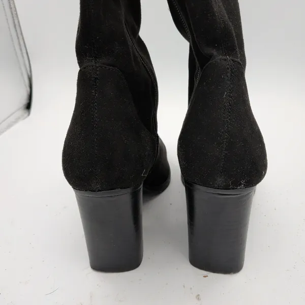 Marc Fisher Renn Black Faux Suede Over The Knee Block Heel Pointed Toe Boots 9M - Image 4