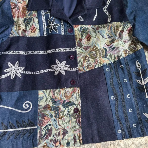 Vintage M patchwork jacket fall staple Blue Size M - Image 6