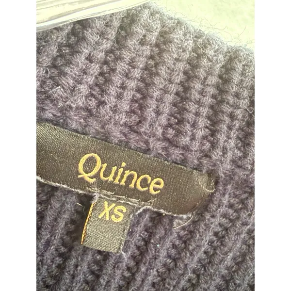Quince 100% Organic Cotton Fisherman Boatneck Sweater‎ Blue XS - Image 3
