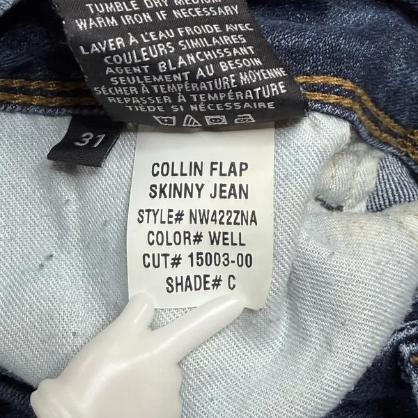 Hudson Collin Flap Skinny Jeans Women's Size 31 Blue Stretch Denim 31" Inseam - Image 6