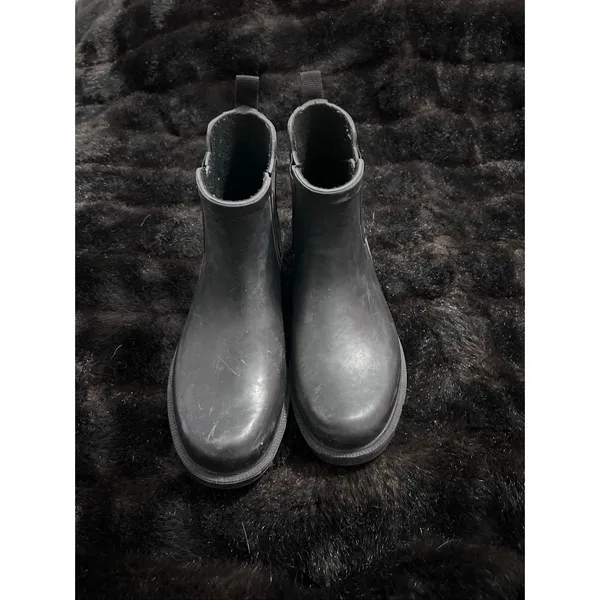 Madewell The Chelsea Rain Boots Womens 8 Black Rubber Chunky Pull On Waterproof - Image 2