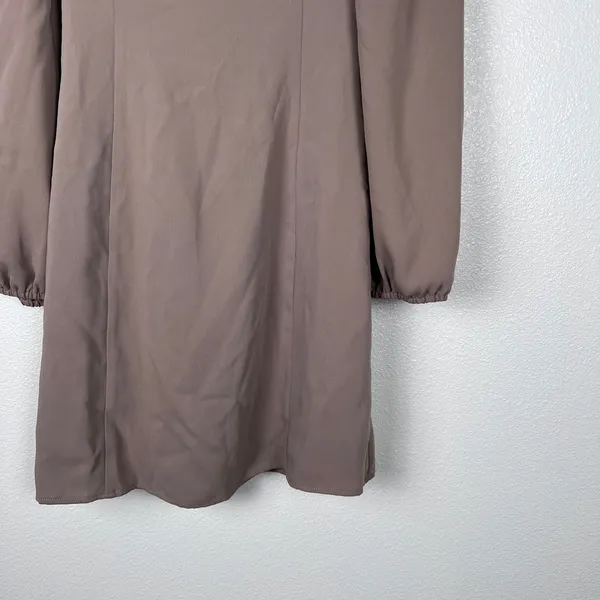 Aritzia Wilfred Novella Dress‎ Taupe Beige Sweetheart Bustier Puff Sleeve Mini 2 - Image 4