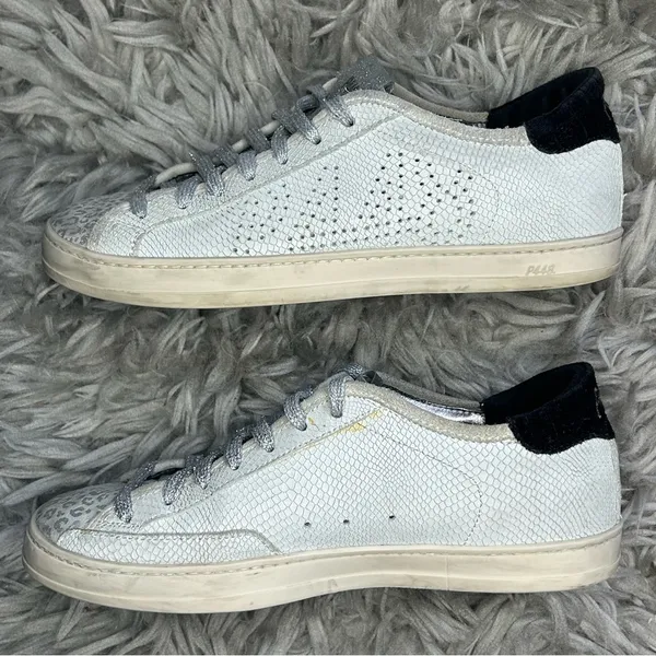 P448 John leopard print lace up distressed sneakers women’s shoe size 7 - Image 7