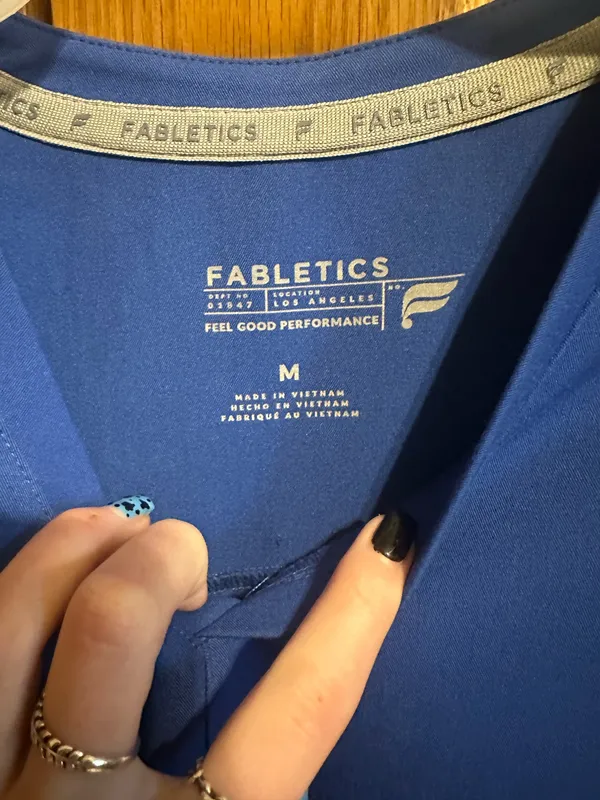 Royal Blue Fabletics Scrub Top M - Image 2
