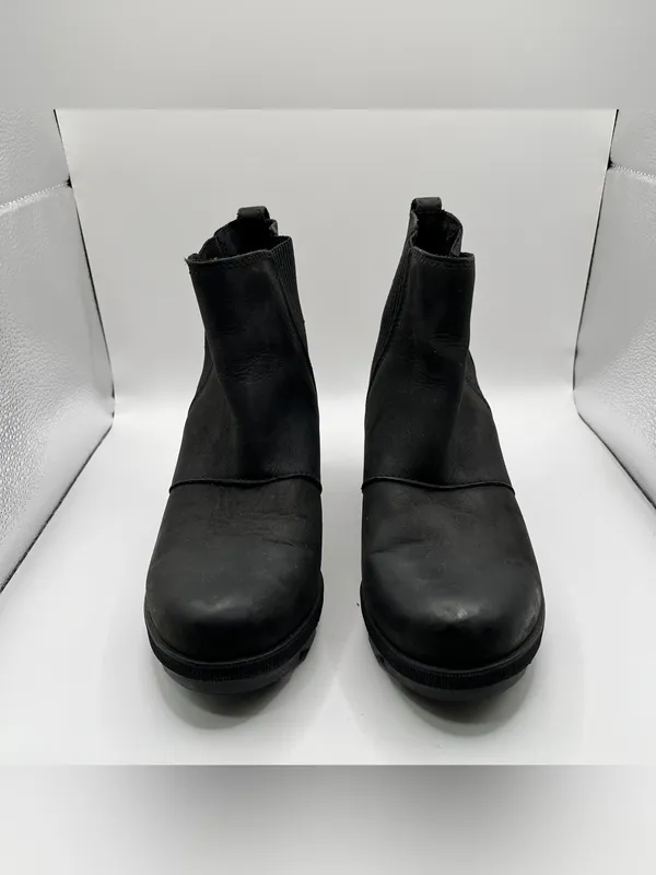 Sorel Joan of Arctic Wedge II Chelsea Boots Black Leather NL3320-010 Womens 6.5 - Image 4