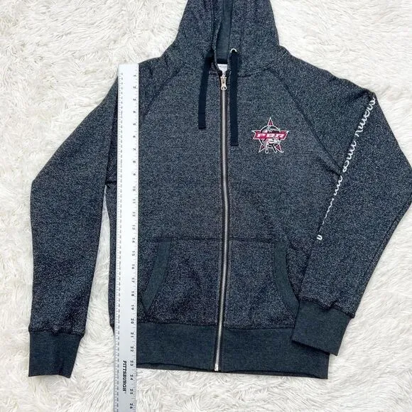 PBR Professional Bull Riders Grey Silver‎ Metallic Full Zip Jacket Size Small - Image 4