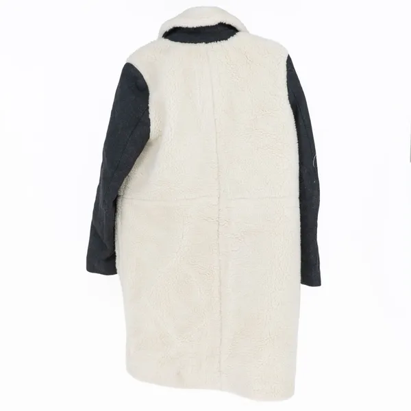 Madewell McClancy Sherpa Teddy Snap Front Button Coat Jacket Ivory Natural Small - Image 4