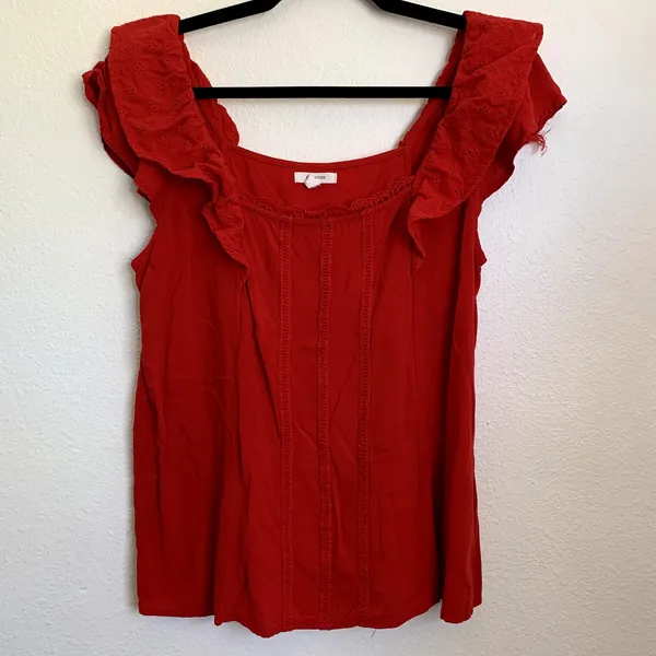 5/$25 Maurices‎ Ruffle Blouse in Red - Image 2