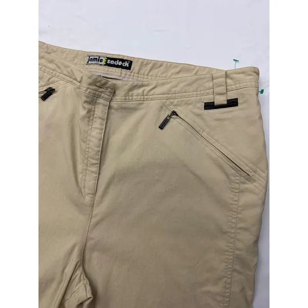Jamie Sadock Womens Tan Khaki Golf‎ Pants Multi Pocket Straight Leg Size 14 - Image 3