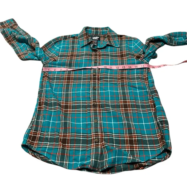 3/$15 LANDS’ END plaid flannel button down - Image 2