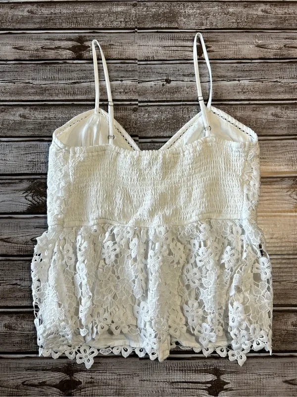 Abercrombie & Fitch White Lace Coquette Boho Cottagecore Summer Top - Image 3