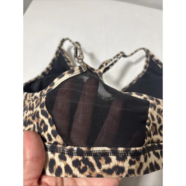 Zyia Active Mesh Racerback Sports Bra Leopard Print Women's Size Large - Image 3