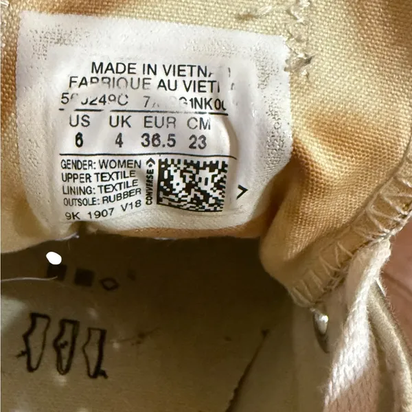 Converse Chuck Taylor All Star Lift Platform Metallic Gold Low-Top Sneakers Sz 6 - Image 4