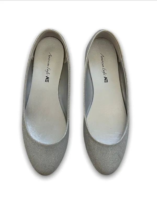 American Eagle, size 6.5, silver sparkler ballet flats - Image 3
