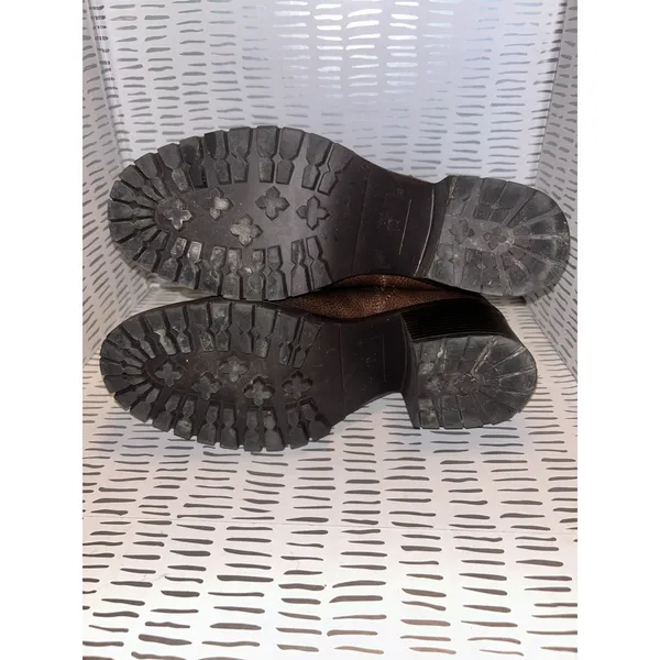 MIA Jody Avya Brown Pebble Grain Chelsea Lug Sole Block‎ Heel Boots 10 Platform - Image 6
